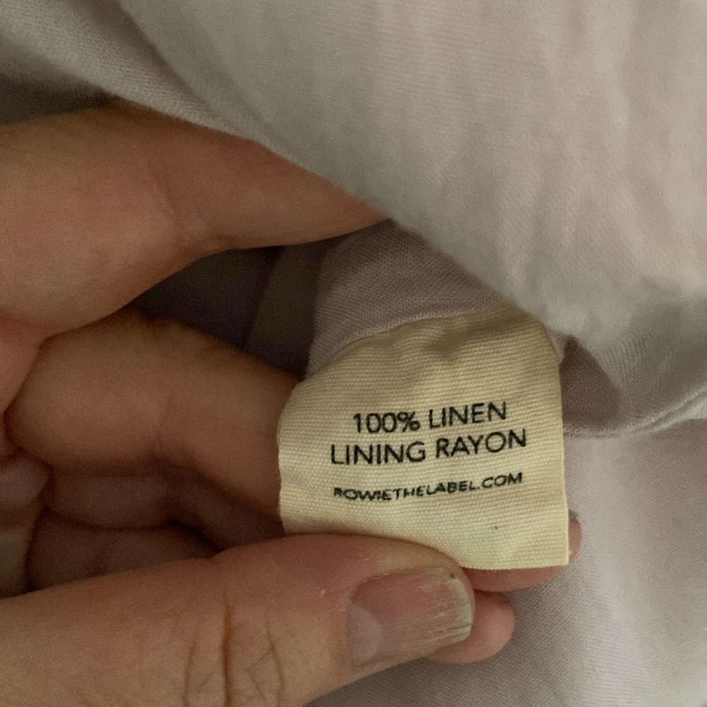 Rowie the Label Ibiza Linen Sheath Dress Puff Sleeve, Lined, Size Large - Picture 4 of 12